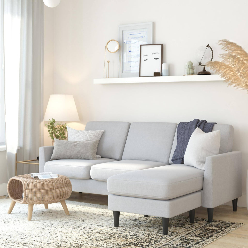 Light Gray Linen Sofa Sectional K983