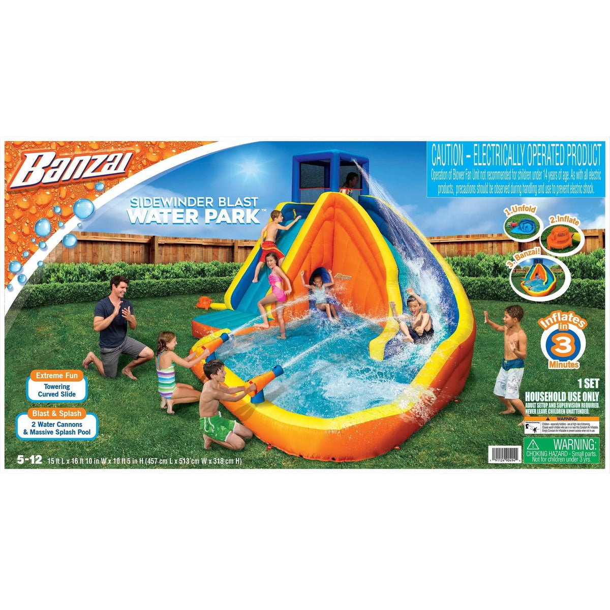Inflatable Water Park Play Pool Slide with Water Cannons P4475