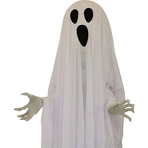 Life-Size 6-Ft Talking Ghost Halloween Animatronic with Lights and Sound M431356