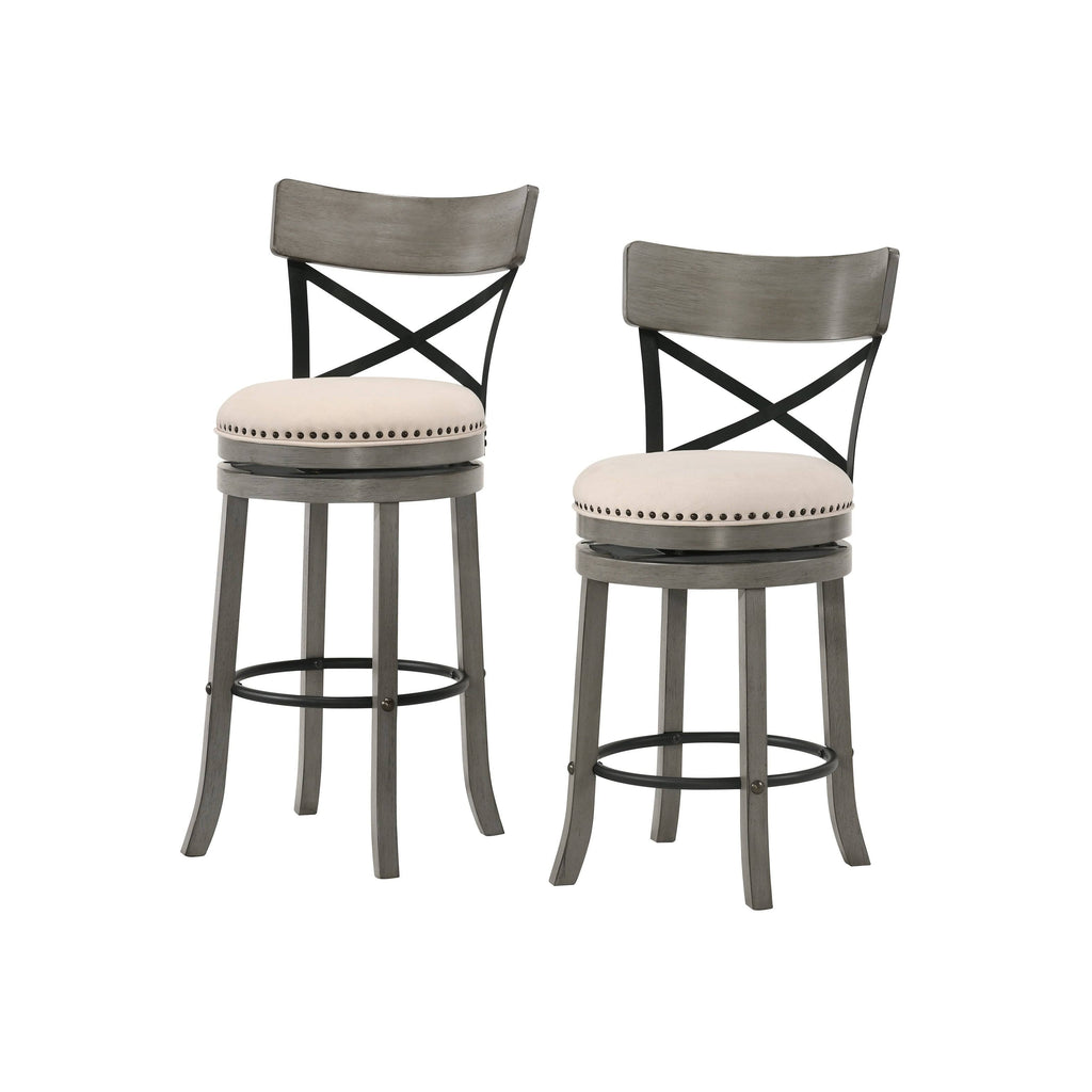 Light Grey Swivel Barstools Set of 2 N79631