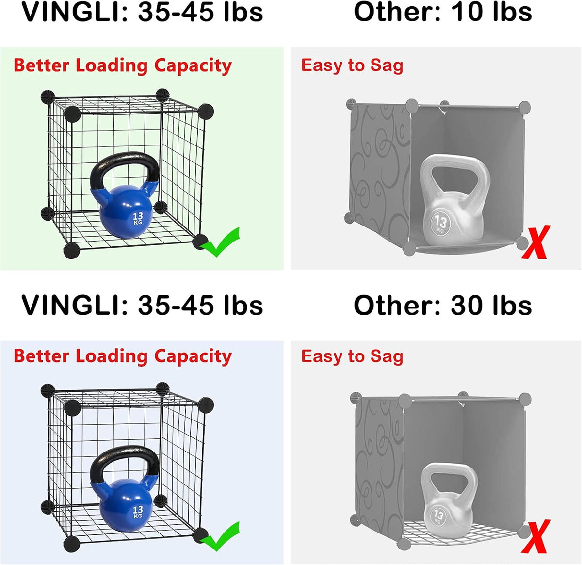 20 Cube Wire Storage Organizer Shelves I1831