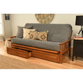 Full Size Futon Frame with Mattress & Storage Drawers H91047