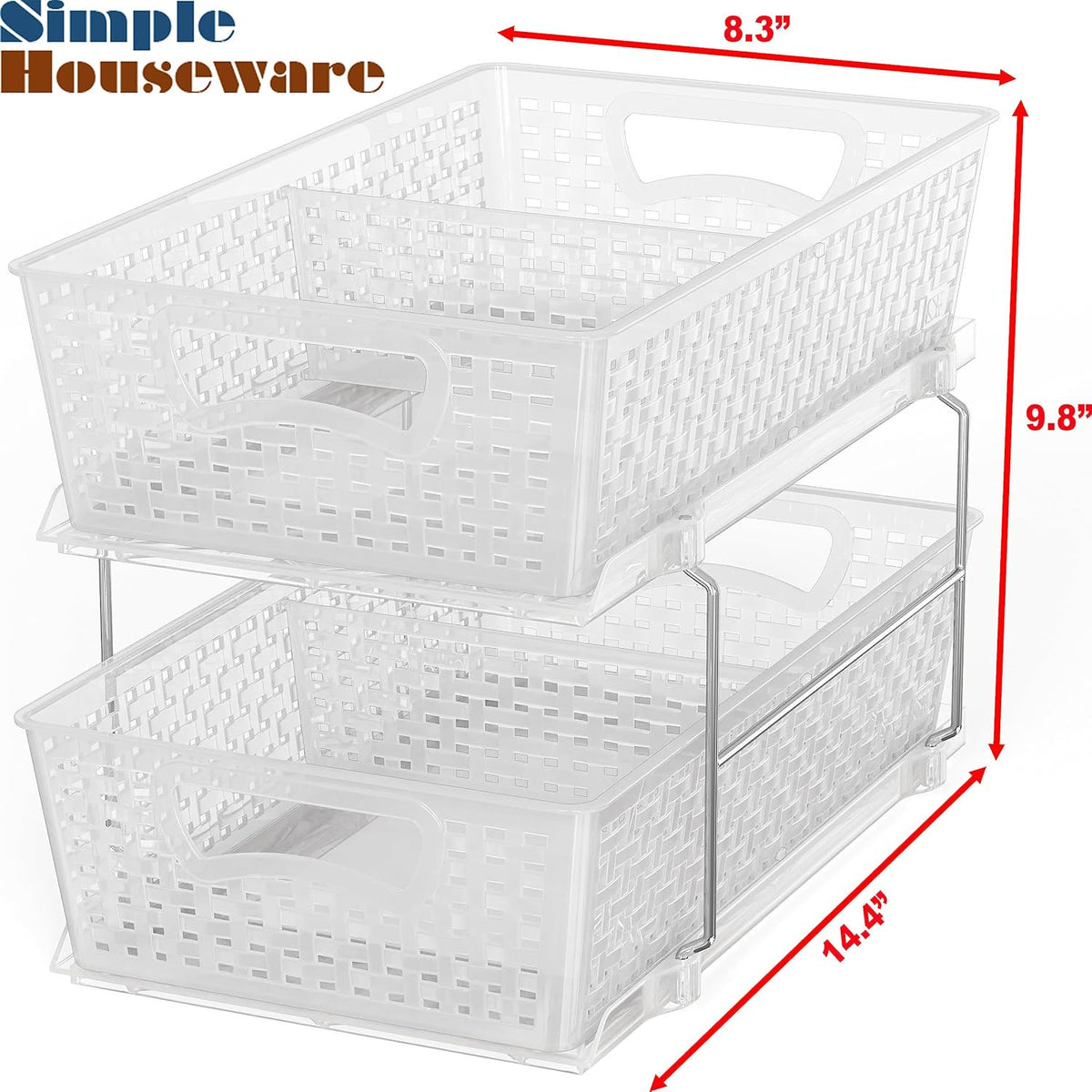 2 Tier Pull-Out Sliding Drawer Under-Sink Storage Organizer Tray F3594