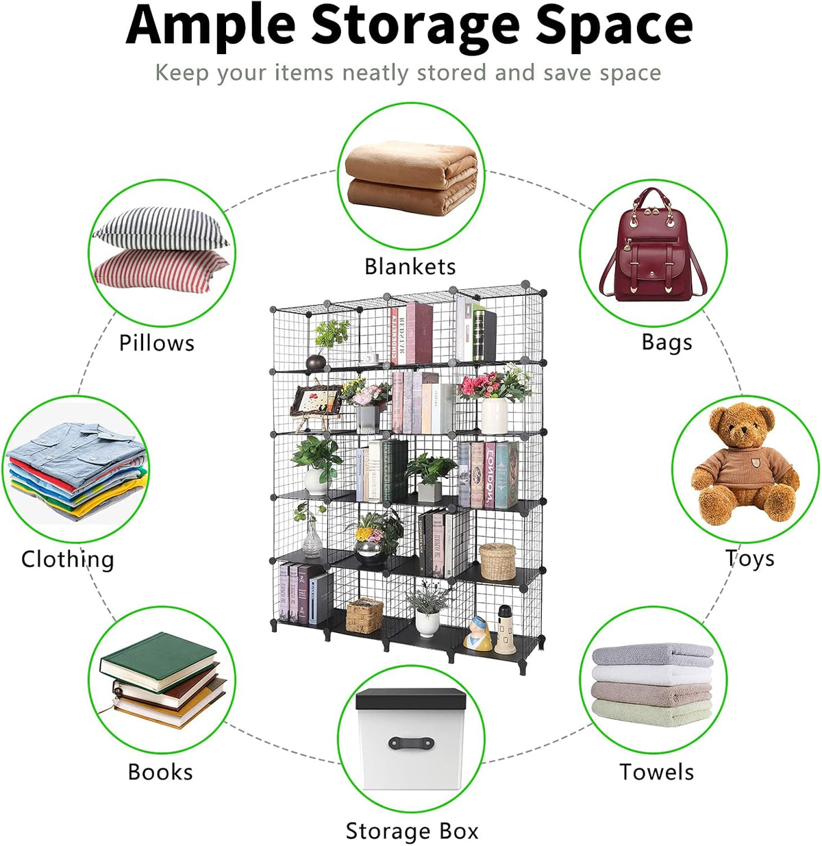 20 Cube Wire Storage Organizer Shelves I1831