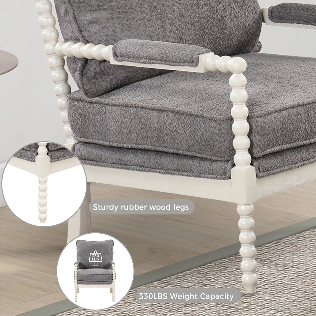 Velvet Accent Chair with Ottoman F79693