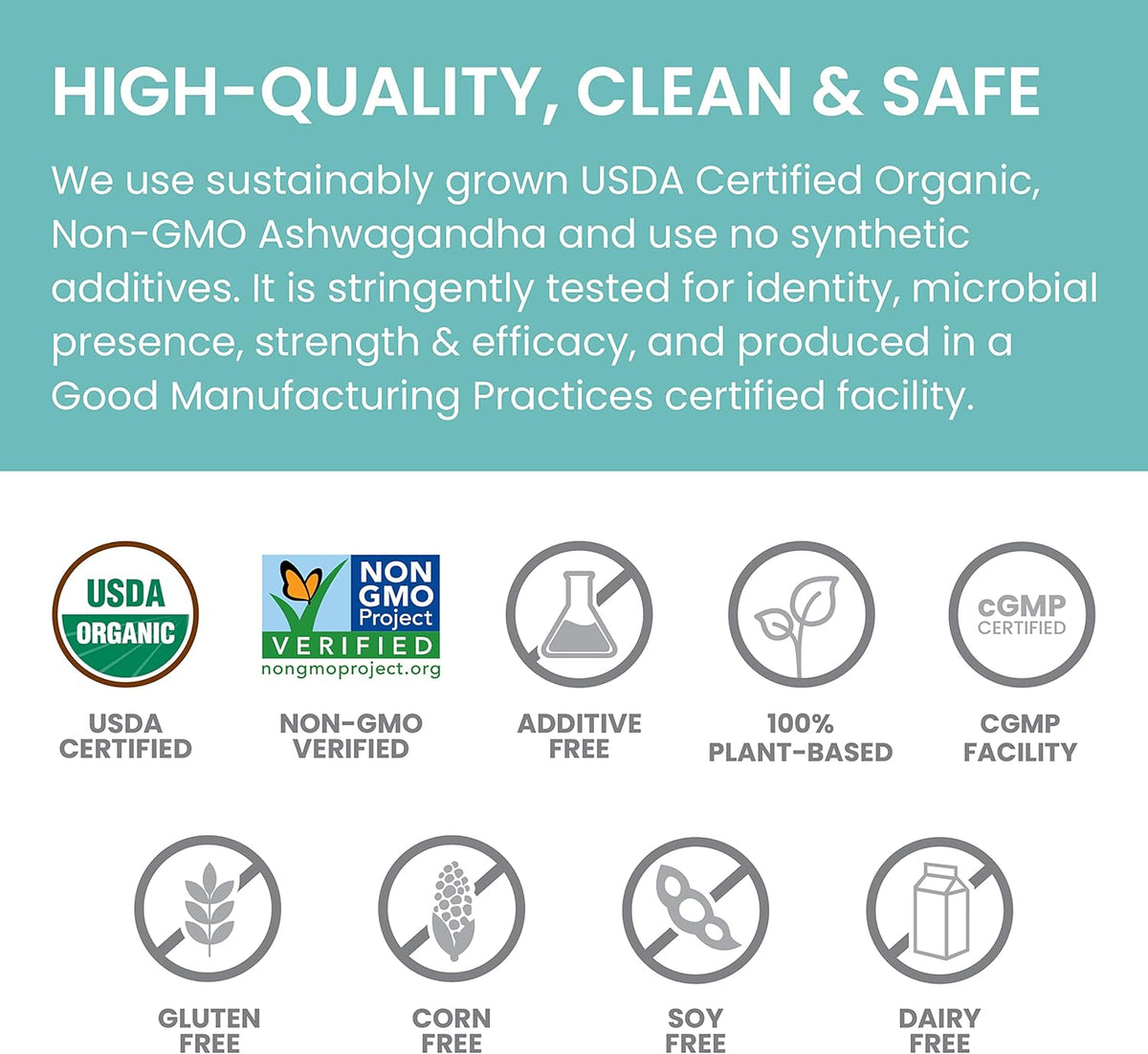 100% USDA Certified Organic Ashwagandha Root Powder Herbal Supplement, 4 Oz C31997