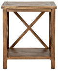 Oak Cross Back End Table P614