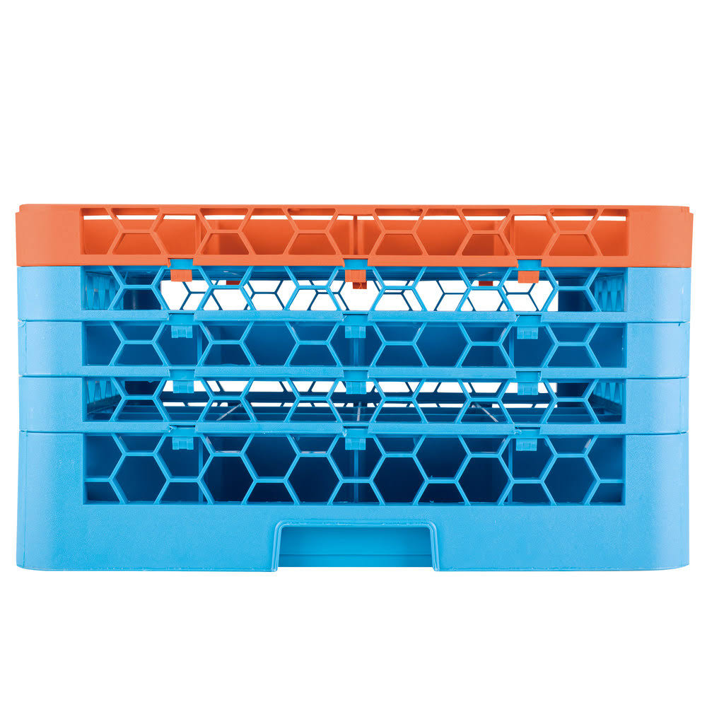 16 Compartment Orange Glass Rack with 4 Extenders F1485