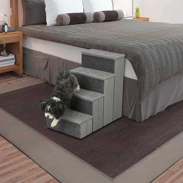 Foldable 4-Step Pet Stairs with Storage F531792