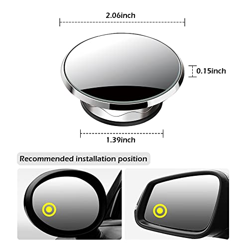 2 Pack Car Blind Spot Mirror with 9D Glass, 360° Adjustable (Black) P629113