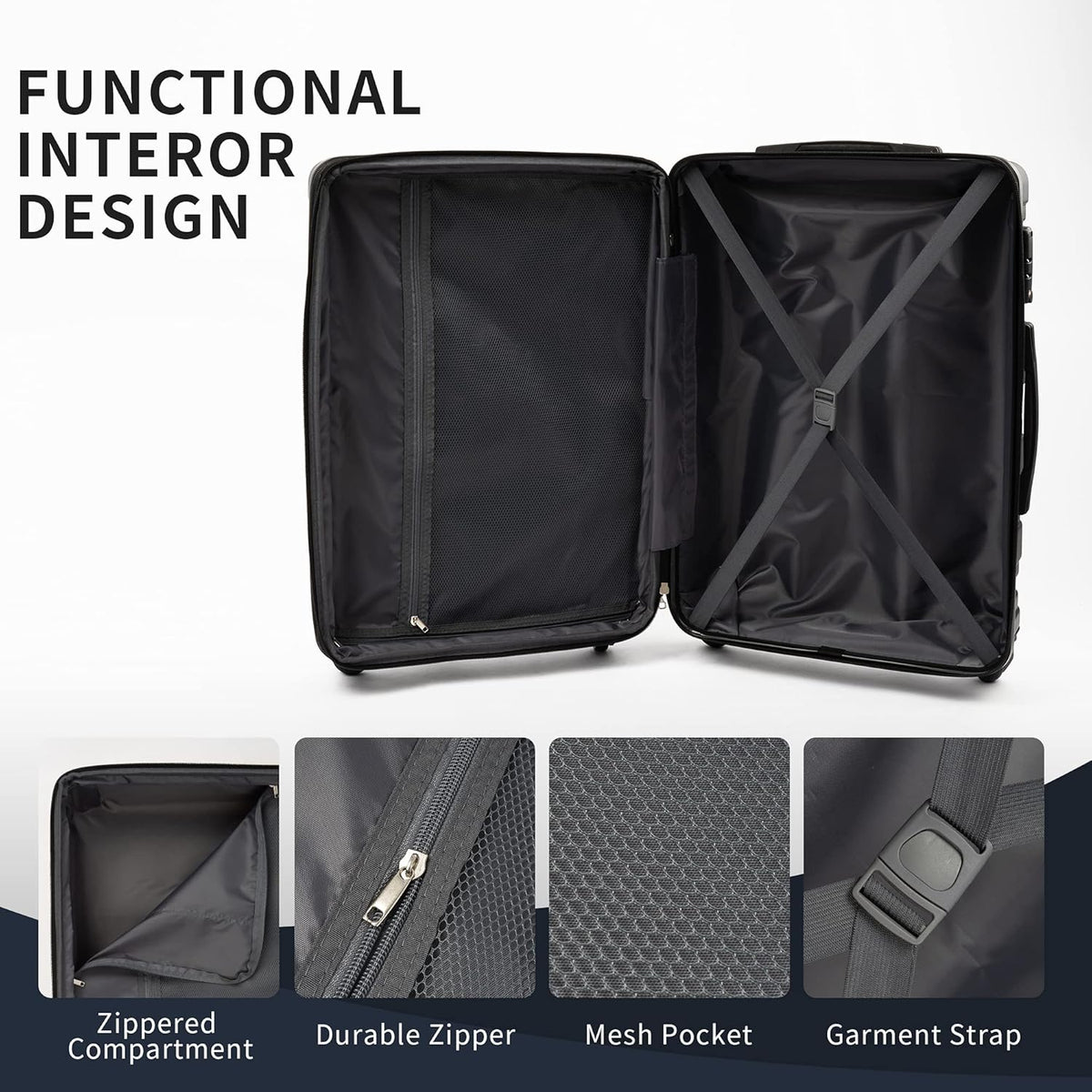 3 Piece Hard Case Expandable Luggage Set K7506