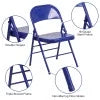 Cobalt Blue Metal Folding Chair V744375