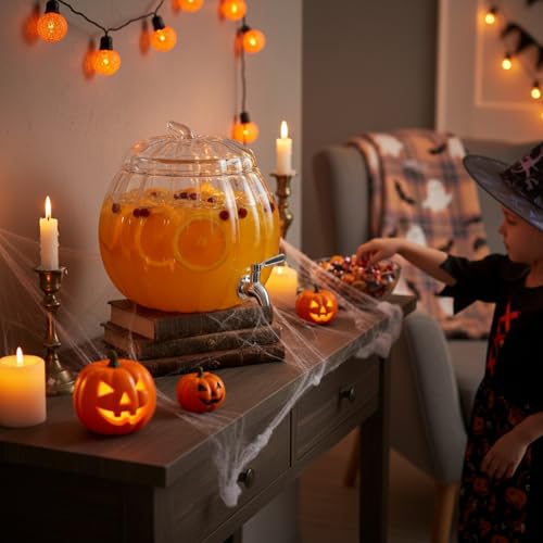 Glass Pumpkin Drink Dispenser 2 Gallon E200083