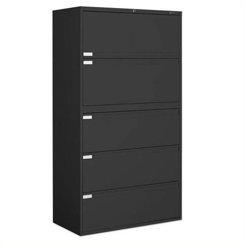 5 Drawer Lateral Metal File Cabinet Light Grey Y1072