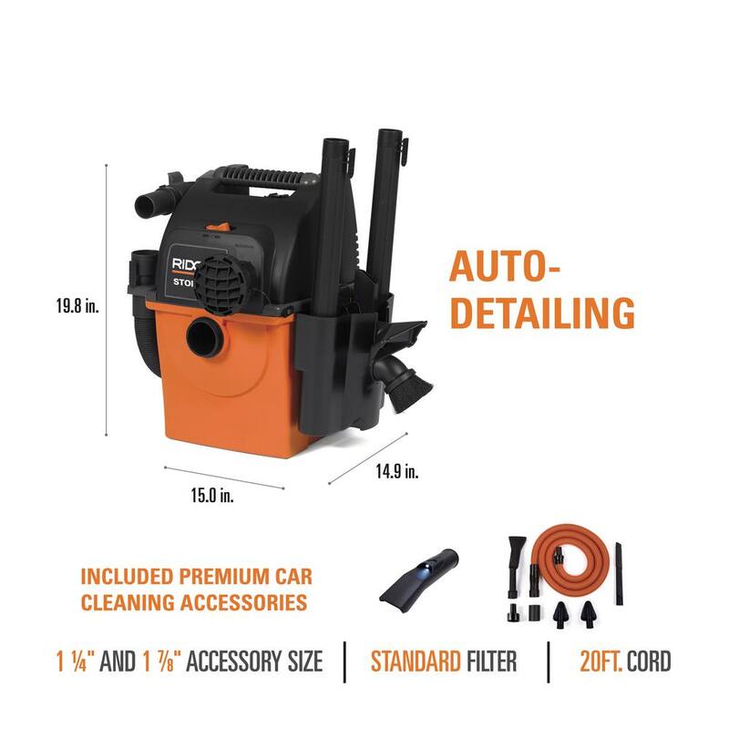 5 Gal. Portable Wet/Dry Shop Vacuum with Car Cleaning Kit C1711