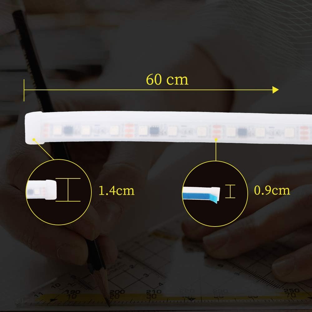 RGB Multi Color 60CM/24 Inch Waterproof LED Strip Lights 2Packs F332