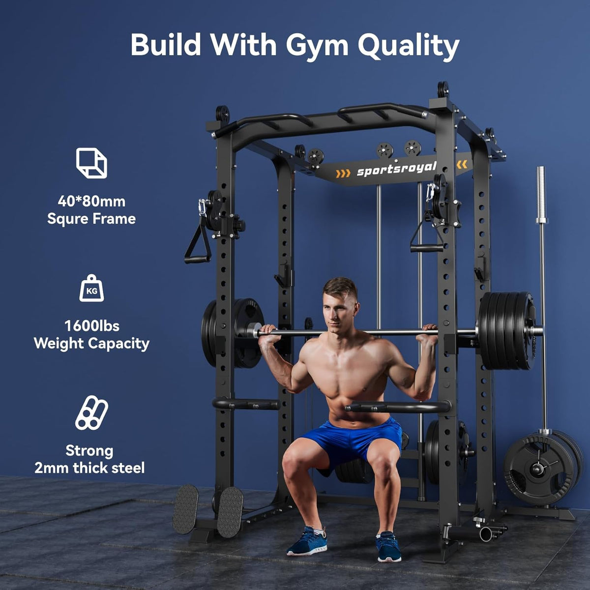 Power Cage with Adjustable Cable Crossover System W4506