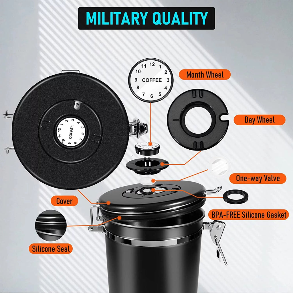 Black 35OZ Airtight Coffee Container with Scoop H963132