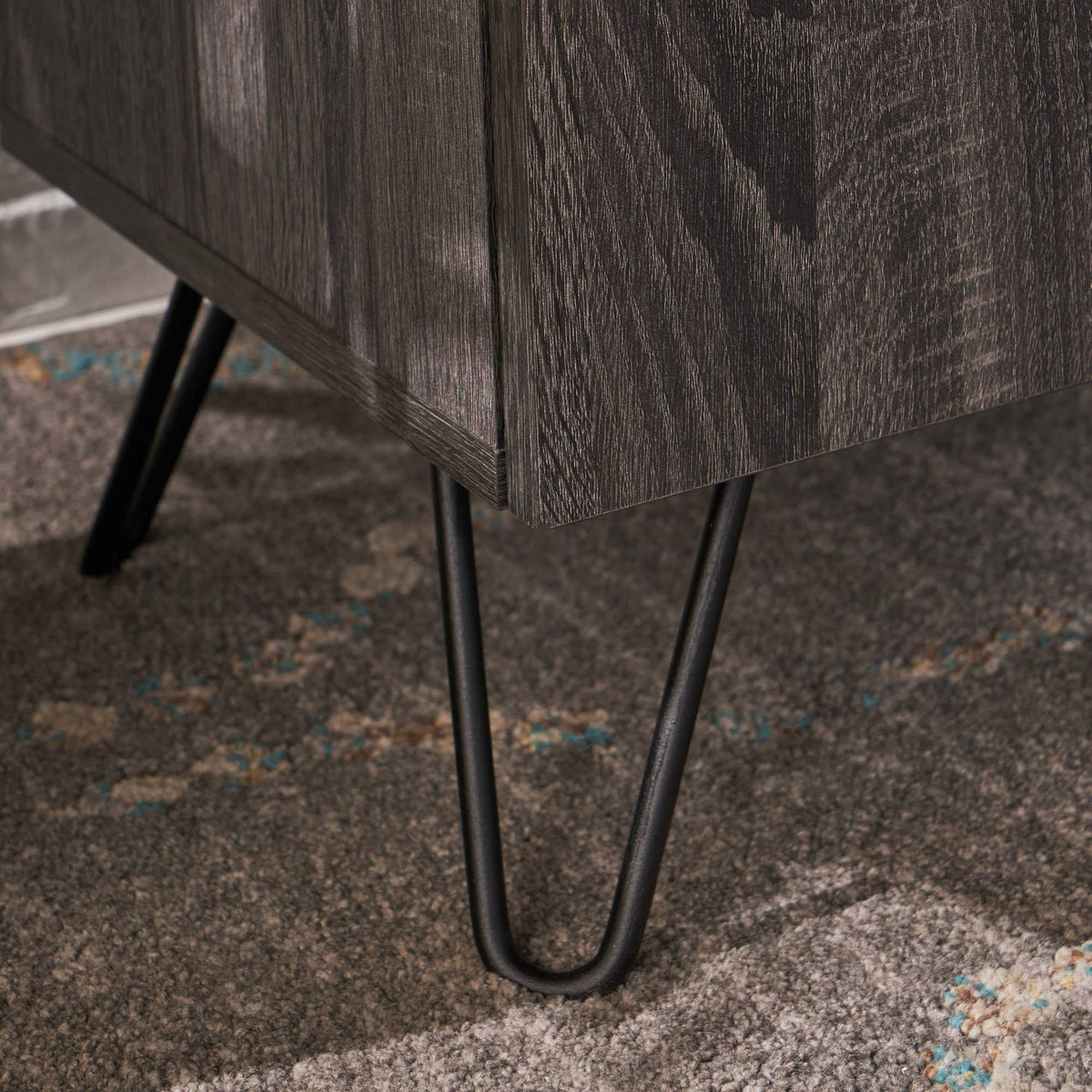 Sonoma Gray Oak and Black Finish Bar Cabinet C9924