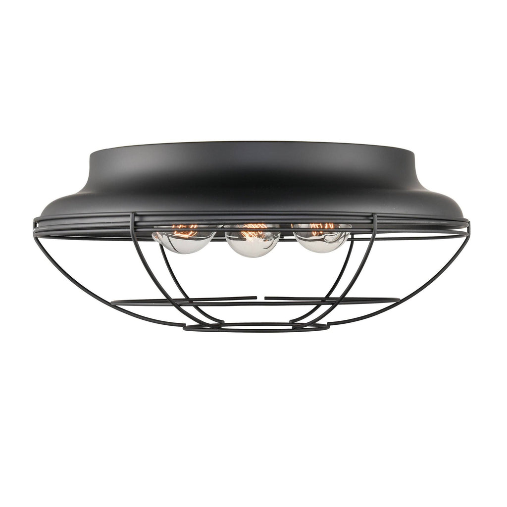 Matte Black 3 Light Flush Mount Lighting A512