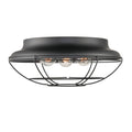 Matte Black 3 Light Flush Mount Lighting A512