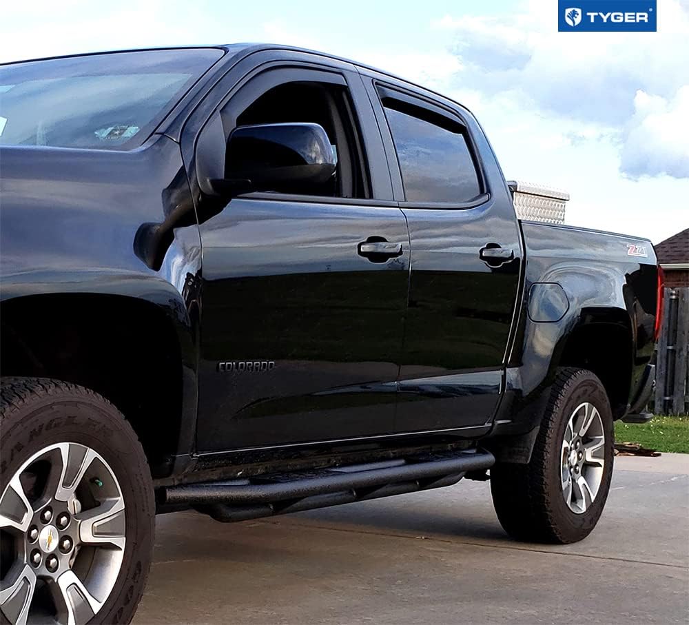 Textured Black Side Step Rails for Crew Cab F482