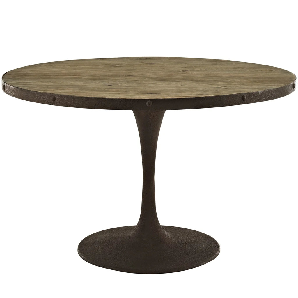 48" Round Wood Top Dining Table D6966