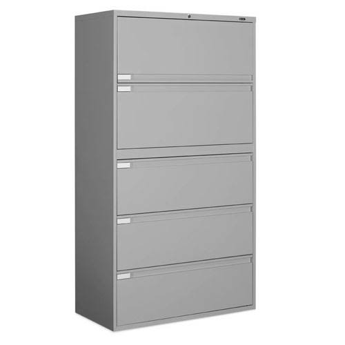 5 Drawer Lateral Metal File Cabinet Light Grey Y1072