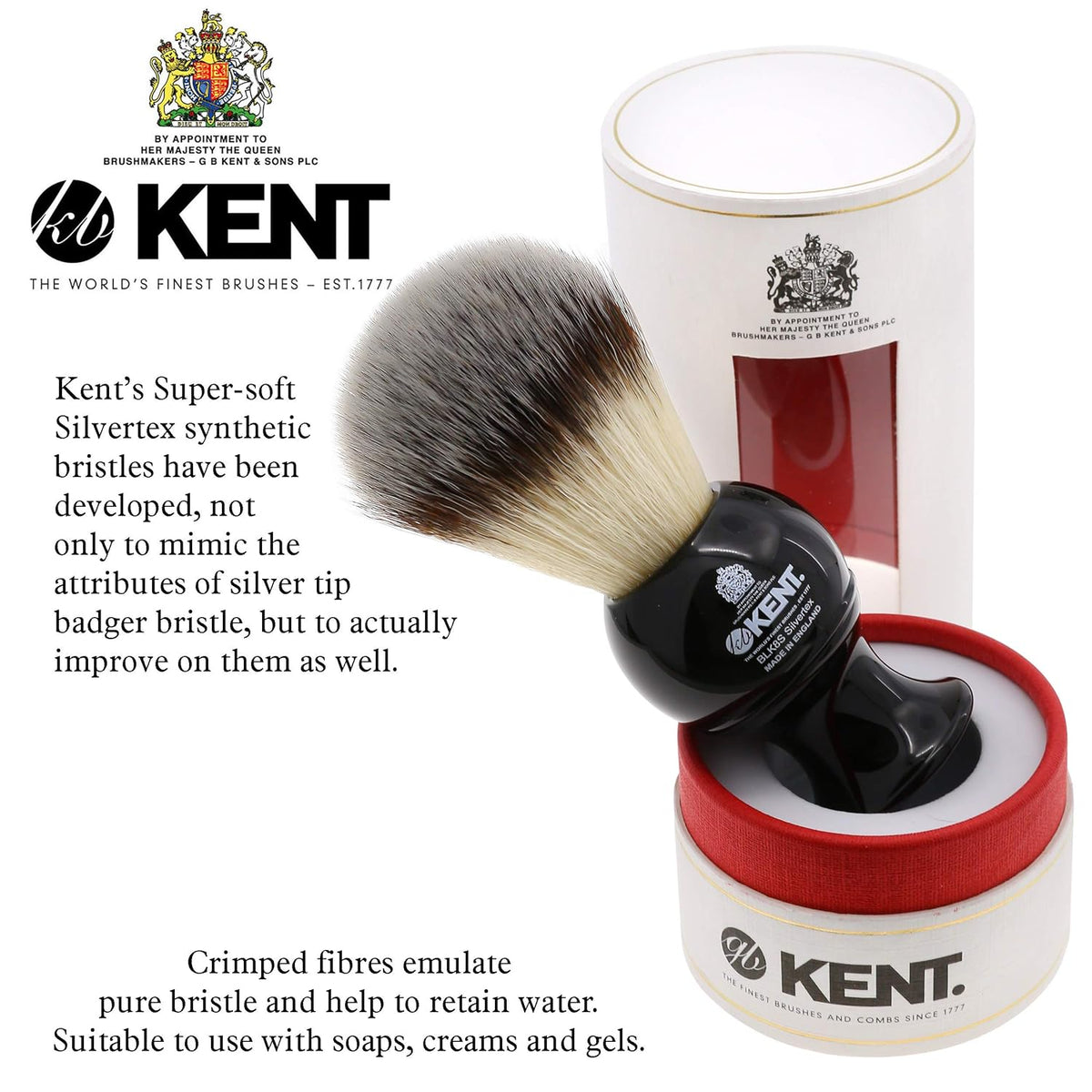 Shaving Brush with Synthetic Bristles and Resin Handle, Pack of 2 D80316
