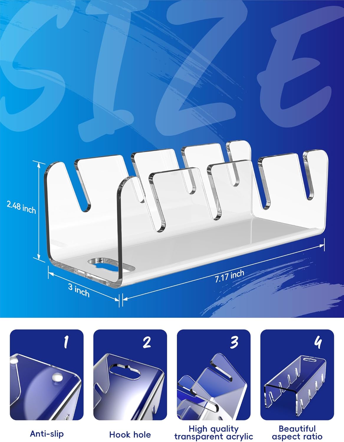 4 Pcs Clear Cap Storage Holder M8549