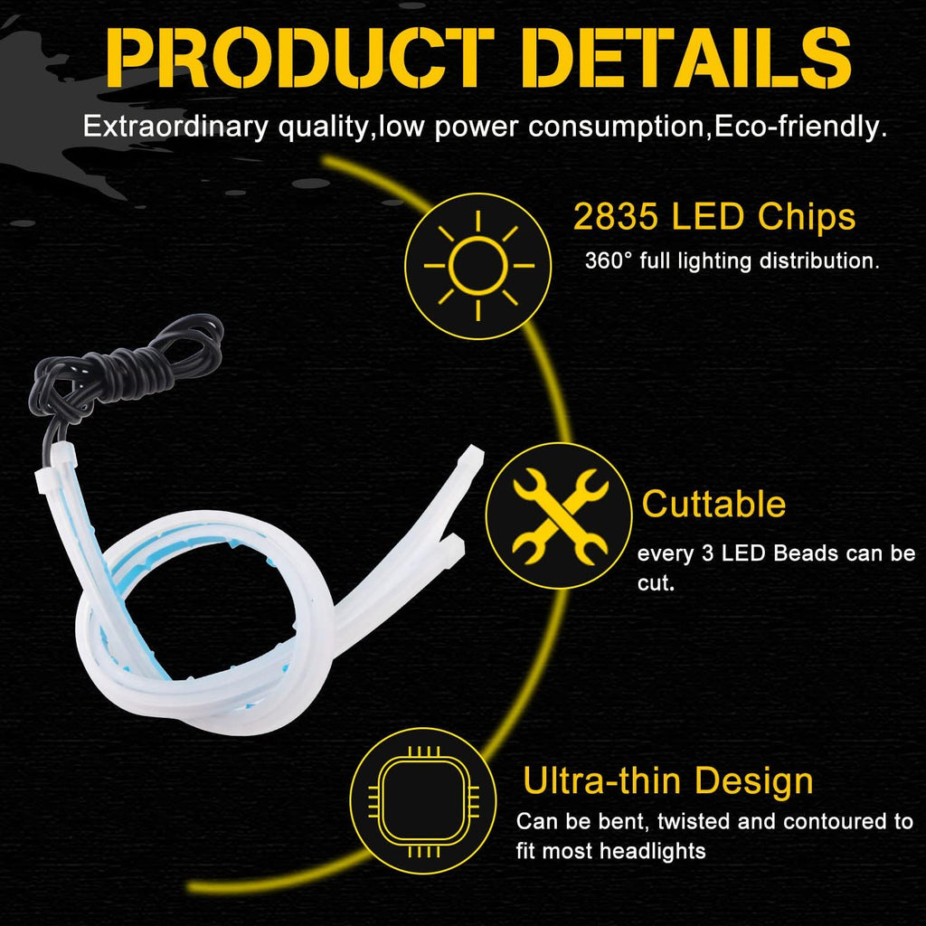 RGB Multi Color 60CM/24 Inch Waterproof LED Strip Lights 2Packs F332