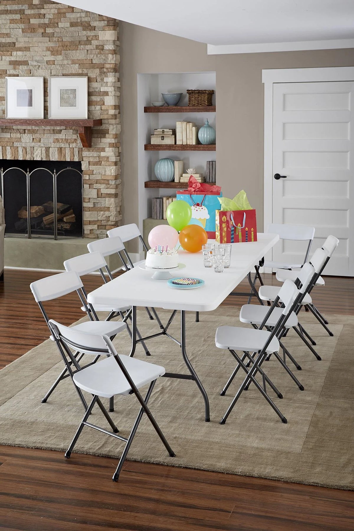 White Fold-in-Half Blow Molded Folding Table W254