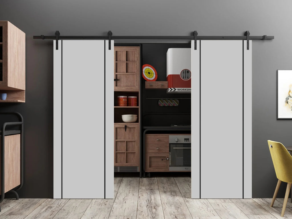 Double Barn Door 36 x 80 inches with Frosted Glass C827709