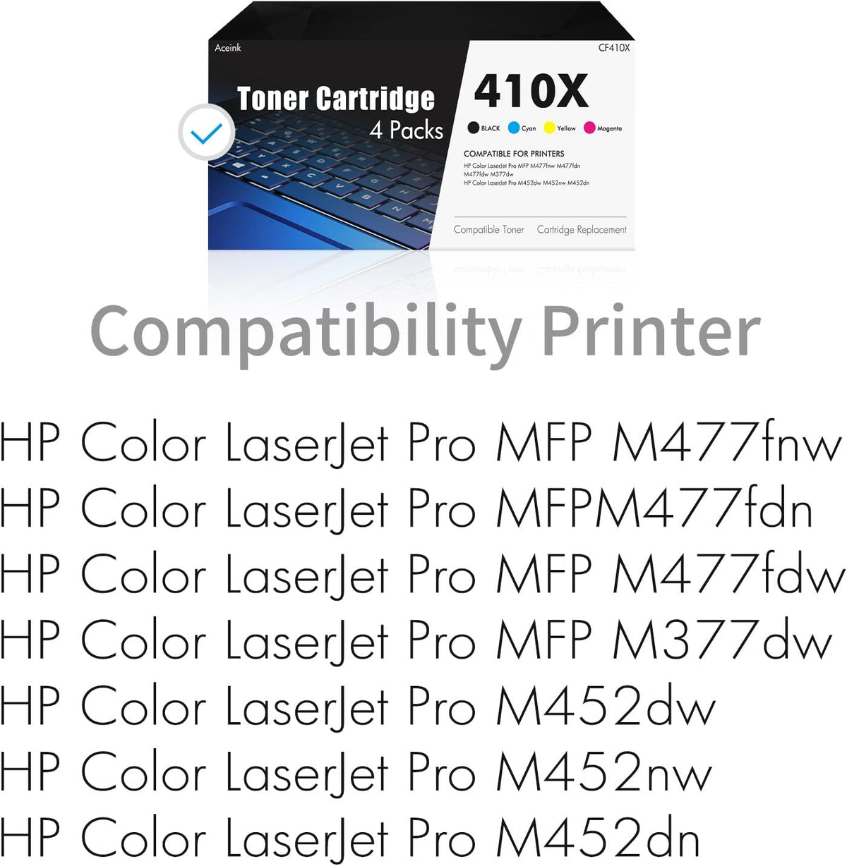 Compatible 4 Pack 410X Toner Cartridge G8504