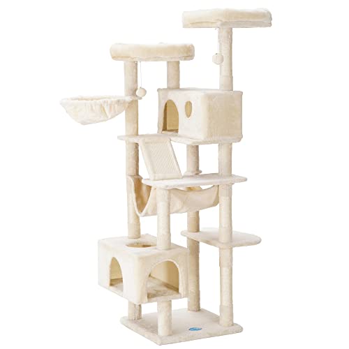 Light Gray 69 Inch Cat Tree with Scratching Posts P86972