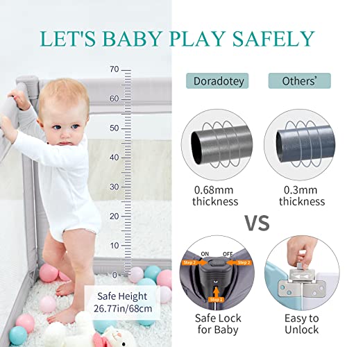 Baby Playpen Foldable 79x59 Light Grey H365474