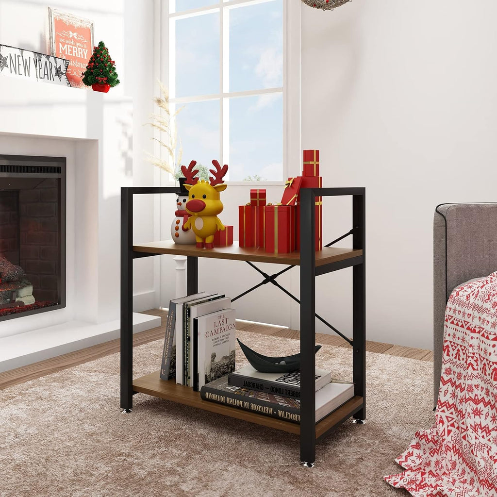 Industrial Style 2 Tier Bookshelf Storage Rack O16280