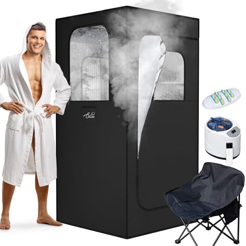 Navy Blue Portable Steam Sauna with Chair F3729