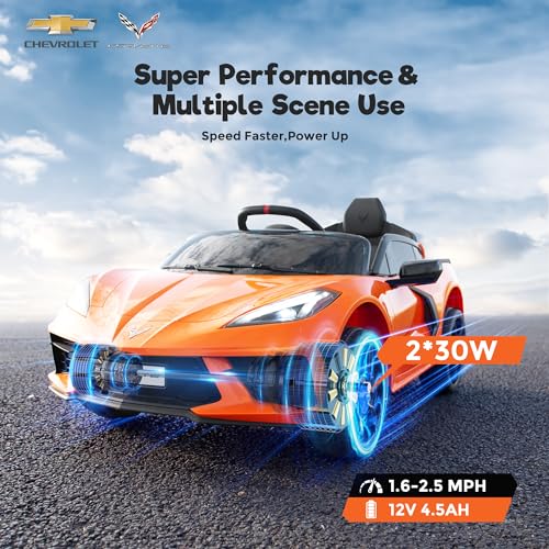 Chevrolet Corvette C8 12V Kids Electric Car Ride on Car with Remote Control U6520
