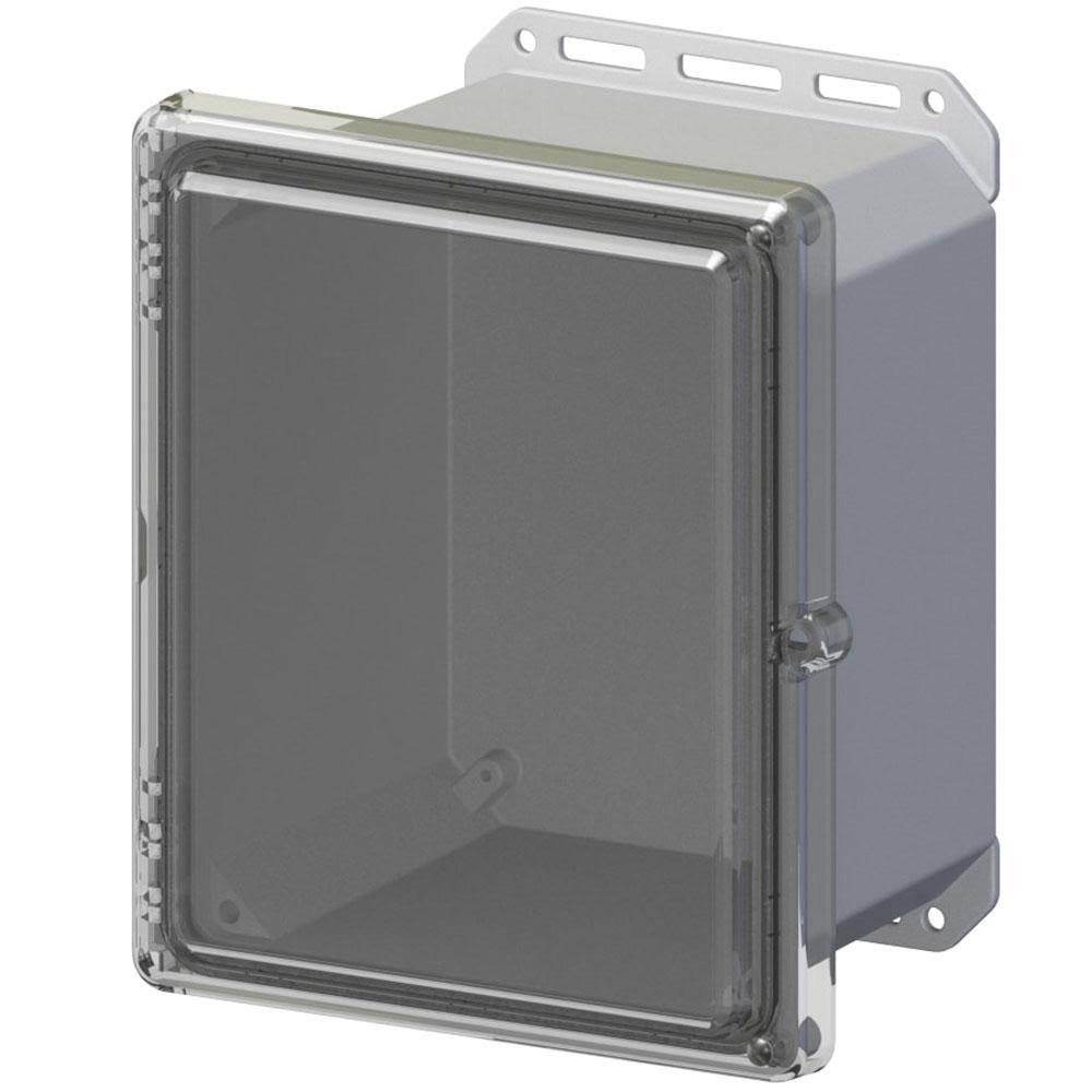 11.8 in L x 10.2 in W x 7.5 in H Polycarbonate Clear Hinged Enclosure Y7929