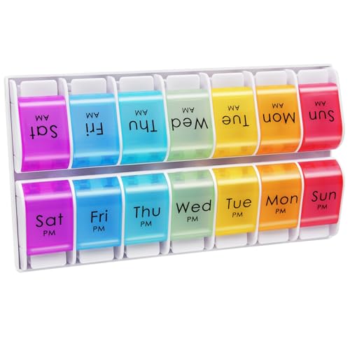 Monthly Pill Organizer 2 Times A Day, 30 Day Medicine Organizer, AM PM Pill Cases, 4 Week Pill Box K83696