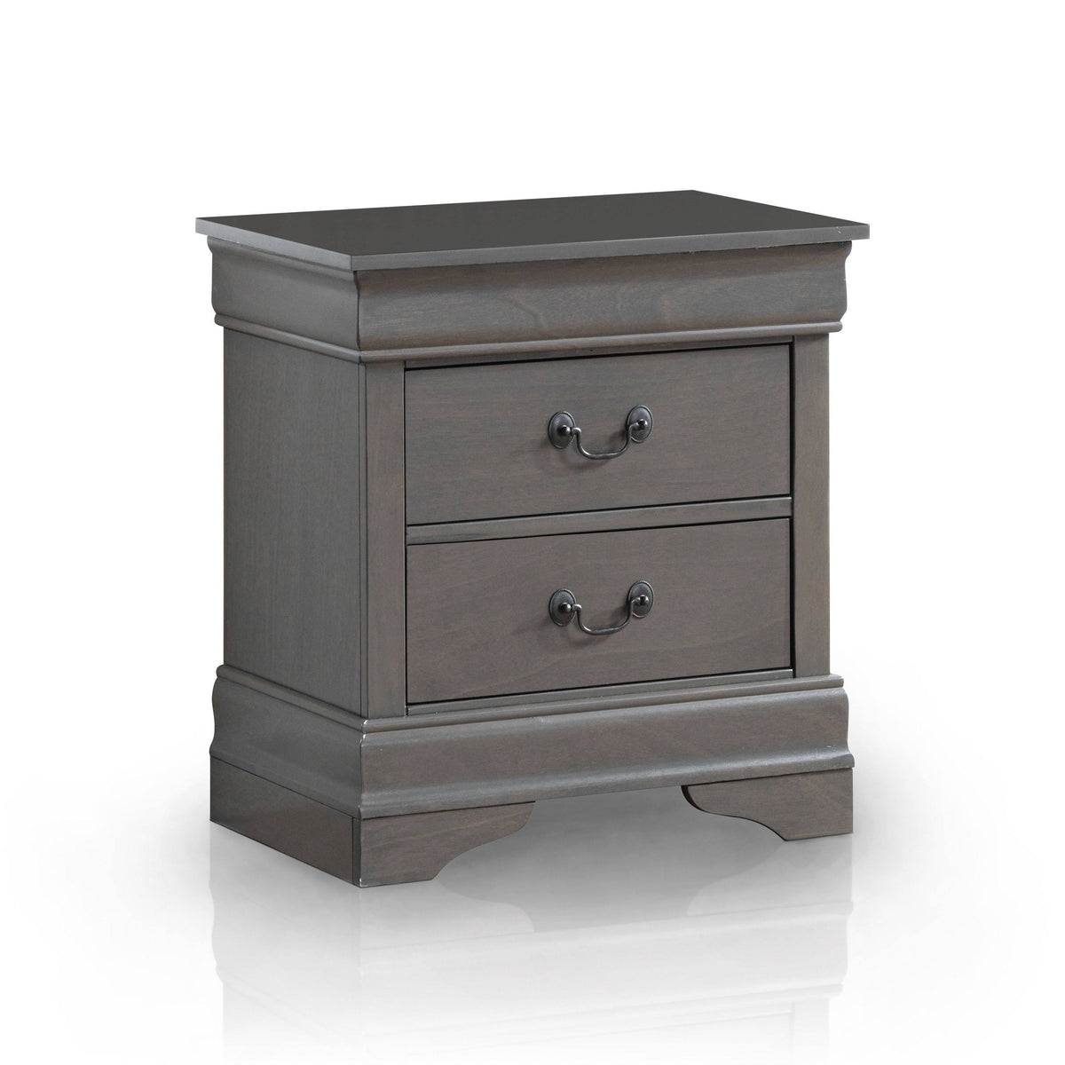 Grey Solid Wood Nightstand J809271