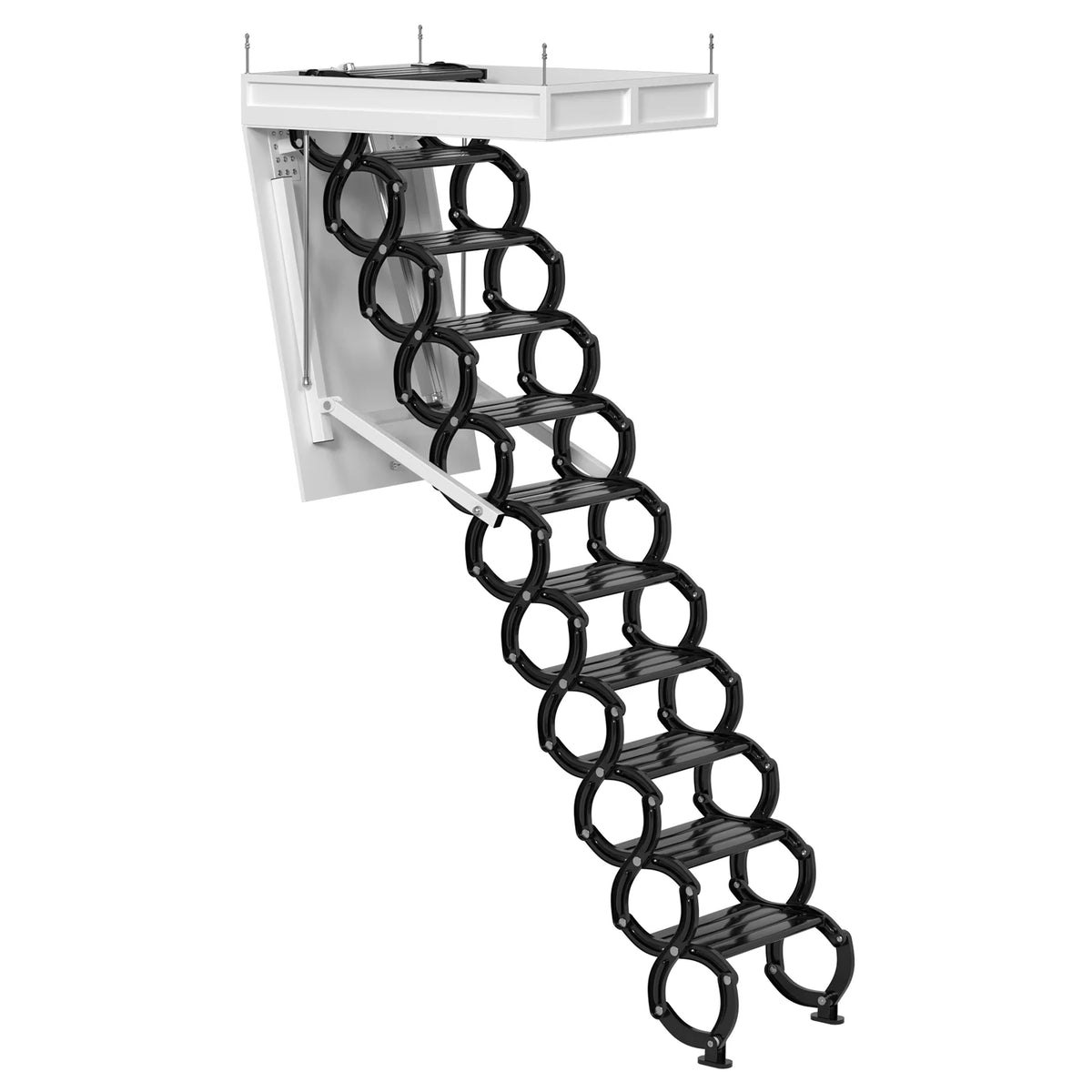 11 Steps Electric Aluminum Folding Ceiling Ladder with Remote Z7701
