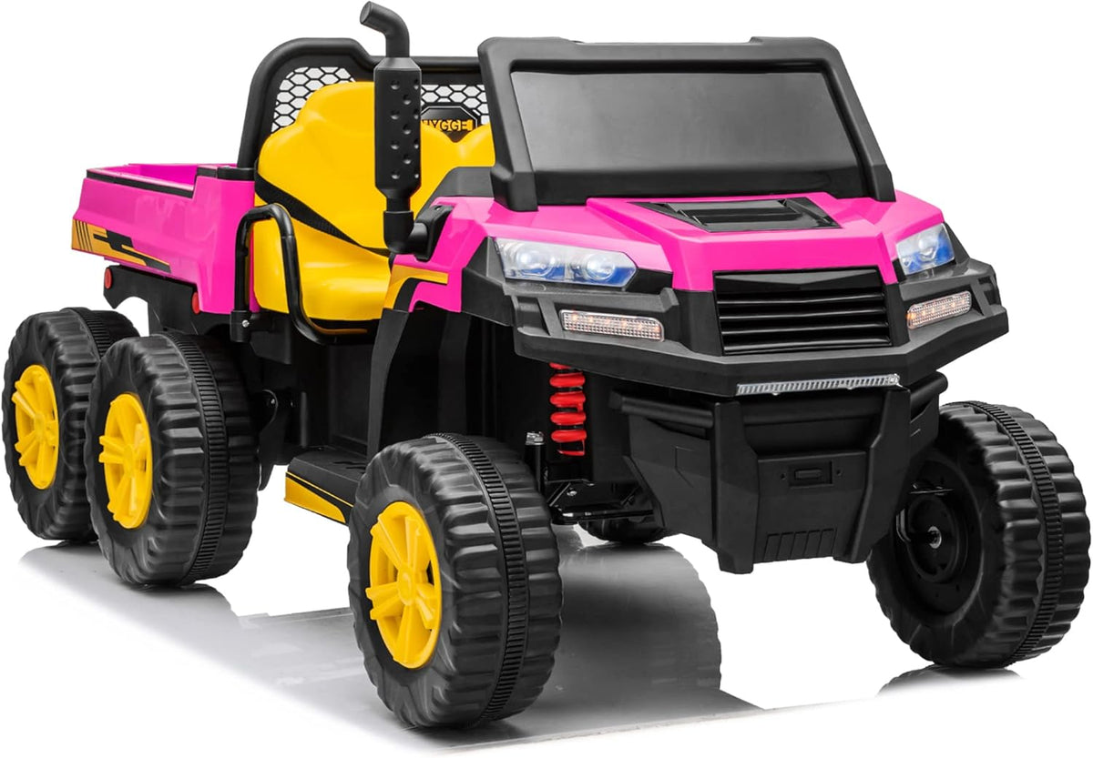 12V 2 Seater Kids Ride On Car with Remote Control 4WD Ride On Truck with Working Dump Bed Battery Powered 6 Wheels Ride On Toys Car, Bluetooth, Music Play, Green H344