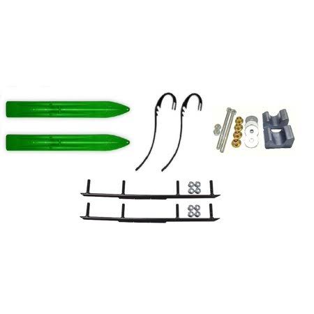 Green 6 inch Snowmobile Skis with Round Bars H40765