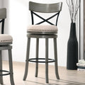 Light Grey Swivel Barstools Set of 2 N79631