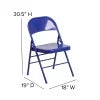 Cobalt Blue Metal Folding Chair V744375