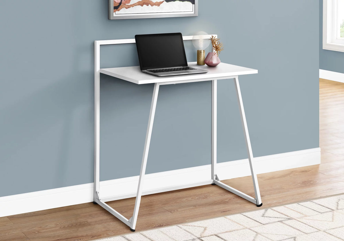 Computer Desk, 30"L, White Laminate, White Metal G572806