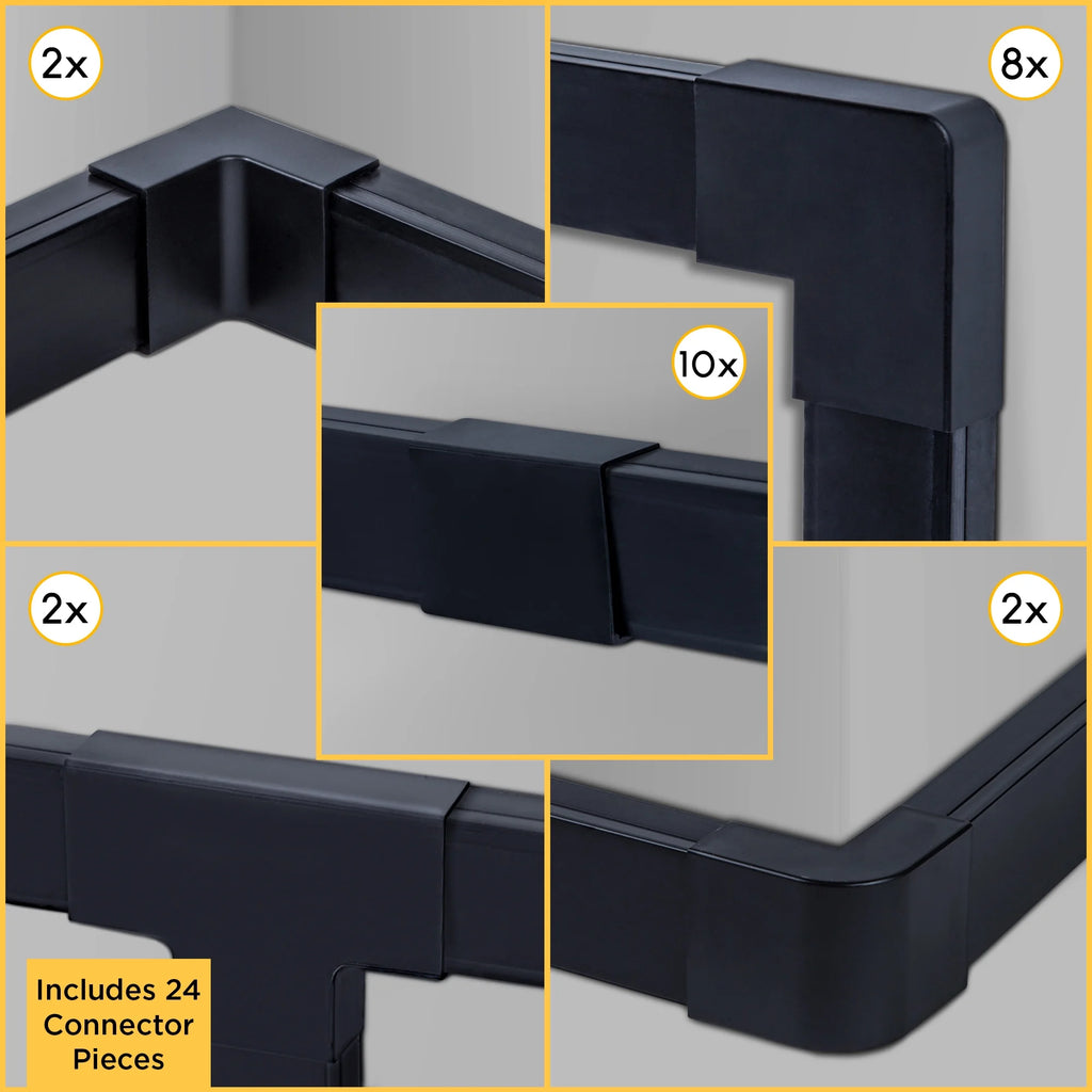 Black Plastic Wall Cable Cover Raceways H452