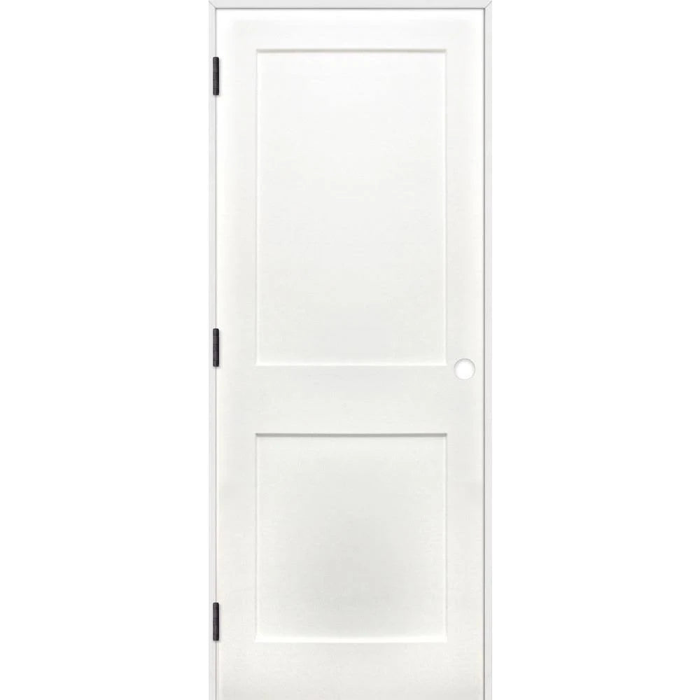 Shaker 2-Panel Solid Core Primed Pine Wood Single Prehung Interior Door L775